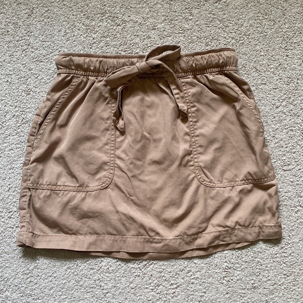 New Cynthia Rowley Small 100% Lyocell Khaki Summer Skirt With Pockets